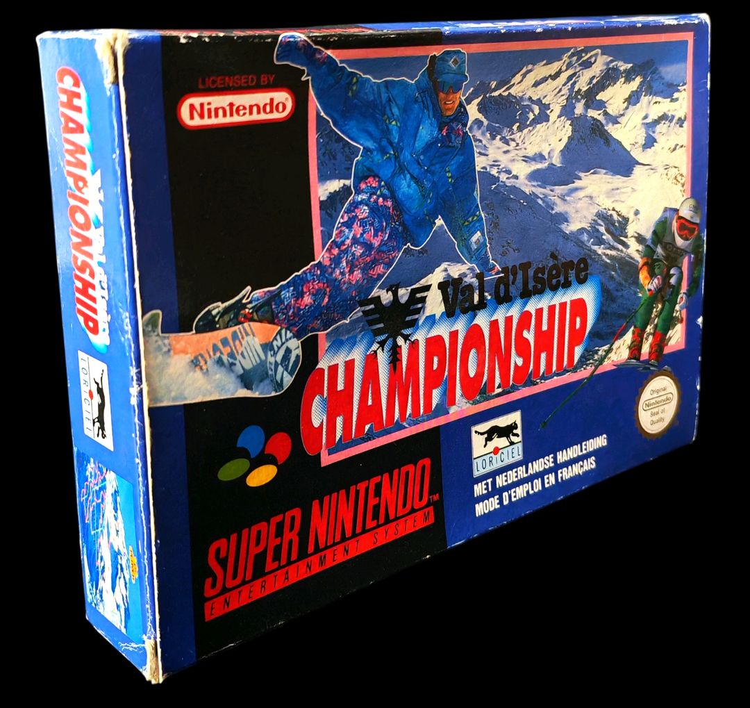 Nintendo – Super NES – Jeu : Val d&rsquo;Isère Championship. Avec boîte, notice.