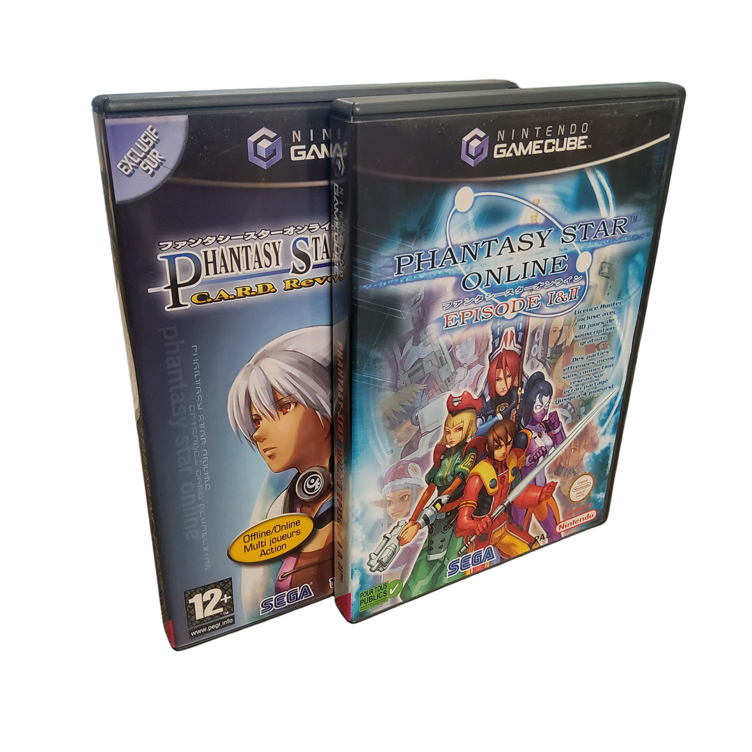 Nintendo – GameCube – Lot de 2 jeux : Phantasy Star Online Episode I & II, Phantasy Star Online III. Avec notices, boîtes. Version des jeux PAL.