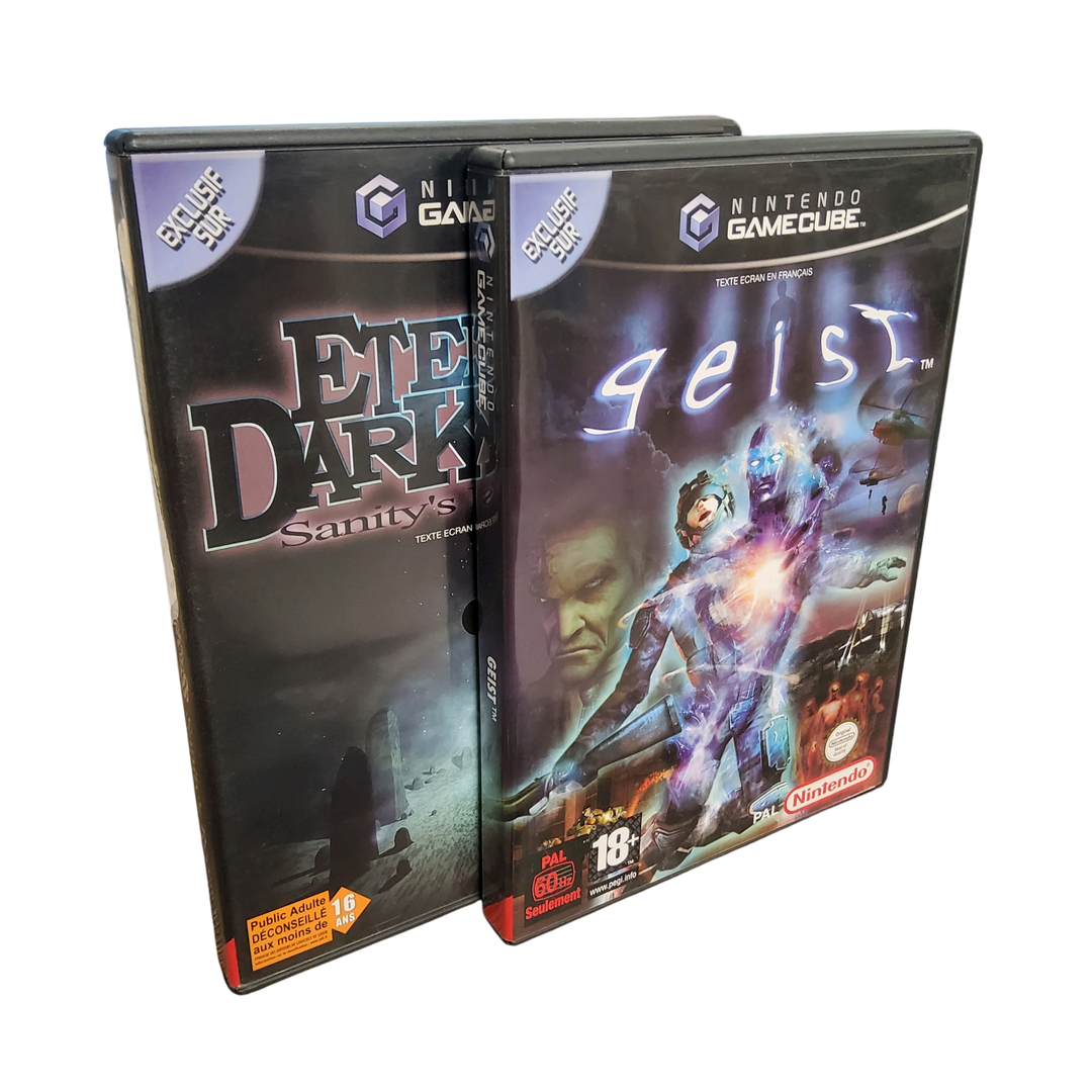 Nintendo – GameCube – Lot de 2 jeux : Geist, Eternal Darkness Sanity&rsquo;s Requiem. Avec notices, boîtes. Version des jeux PAL.